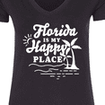 thumbnail image 4 of Inktastic Florida is My Happy Place with Palm Trees Women's V-Neck T-Shirt, 4 of 5