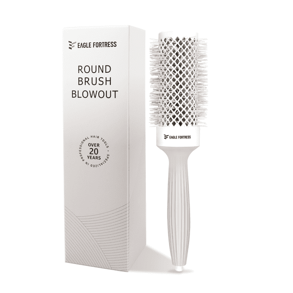 Eagle Fortress Ceramic Ionic Round Hair Brush for Blow Drying & Styling-1.7 in-Grey
