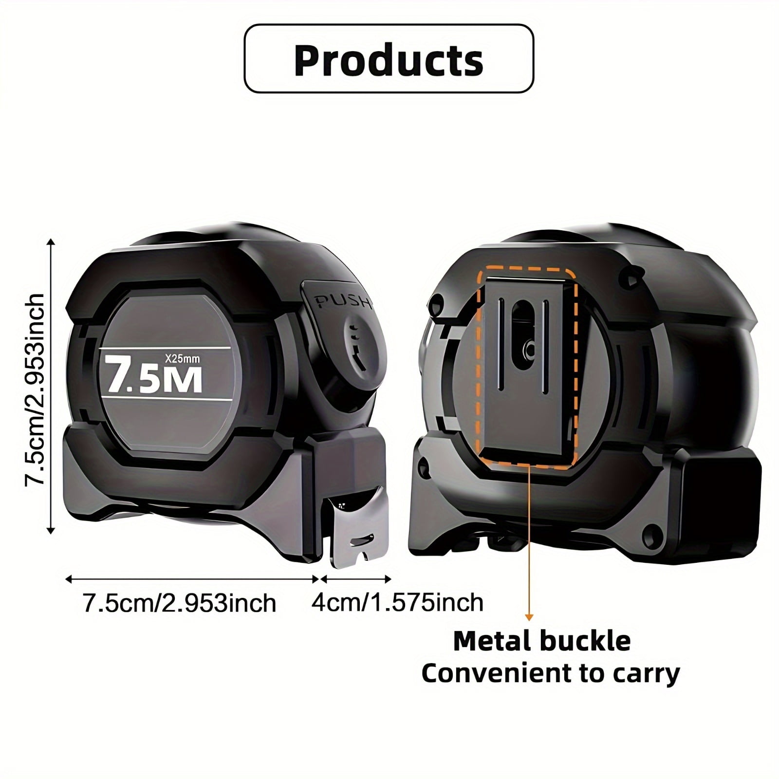 High-precision self-locking fluorescent measuring tape | 10 meters | Drop-proof, cut-proof | Essential tool for home renovation, DIY projects, and professional measurement.