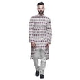 thumbnail image 1 of Atasi Cotton Slub Printed Fashion For Men Asymmetric Button Down Kurta For Men, 1 of 5