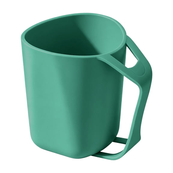 Lshylf Plastic Rinse Cup With Toothbrush Holder Slot Multicolor Handle Mug For Bathroom Countertop,Green,3.94*3.15 in