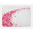 thumbnail image 1 of Pink and White Bath Mat, White Background with Vibrant Rose Petals Vortex with Realistic Look, Non-Slip Plush Mat Bathroom Kitchen Laundry Room Decor, 29.5 X 17.5 Inches, Magenta White, Ambesonne, 1 of 2