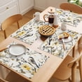 thumbnail image 5 of Yellow Grey Botanical Placemats Set of 4 Spring Floral Summer Birds Vintage Place Mats Indoor Wipeable Table Mats Washable Cloth Dining Table Placemats for Kitchen Holiday Party Home Decor 13x19 Inch, 5 of 9