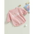 thumbnail image 3 of Bagilaanoe Newborn Baby Boy Girl Knitted Rompers Sweater Long Sleeve Letter Embroidery Bodysuits3M 6M 9M 12M 24M Infant Warm Jumpers Tops Fall Loose Knitwear, 3 of 8