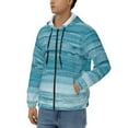 thumbnail image 3 of Honeii Teal Turquoise Fluid Stripes Print Hoodies for Men, Pullover & Full Zip, Breathable Zip up Hoodie, Sweatshirt-3X-Large, 3 of 5
