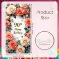 thumbnail image 2 of Pink Roses 90th Birthday Banner Golden Lettering  Display Floral Decor Pink Background Floral Backdrop for 90th Birthday Party Senior Celebration Family Gathering, 2 of 8
