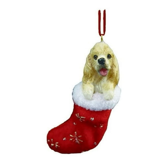 Cocker Spaniel Stocking Ornament with "Santa's Little Pals" Hand Painted