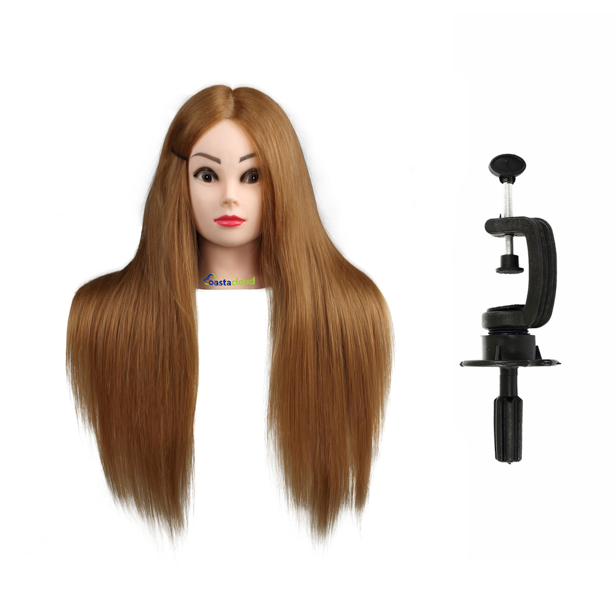 Ryhair 30 inch 20% Real Human Hair Mannequin Head Cosmetology Manican Mannequins Heads with Stand for Display Practice Styling Braiding Training