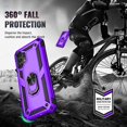 thumbnail image 6 of Cellular Phone Case for Samsung Galaxy A13 4G, Purple, Military-Grade Protection with Ring Holder Kickstand, HD Screen Protector, 6 of 14