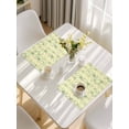 thumbnail image 5 of Yellow Green Coastal Placemats Set of 8, Starfish Nautical Ocean Sea Wooden Placemats for Dining Table, Place Mats for Kitchen Tabletop, Waterproof Wipeable Dining Table Mats Set, 5 of 9