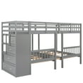 thumbnail image 2 of Bellemave Full over Twin & Twin Bunk Bed with Stairs and Storage Drawers, Wood Triple Bunk Bed for Teens, Adults (Gray), 2 of 10