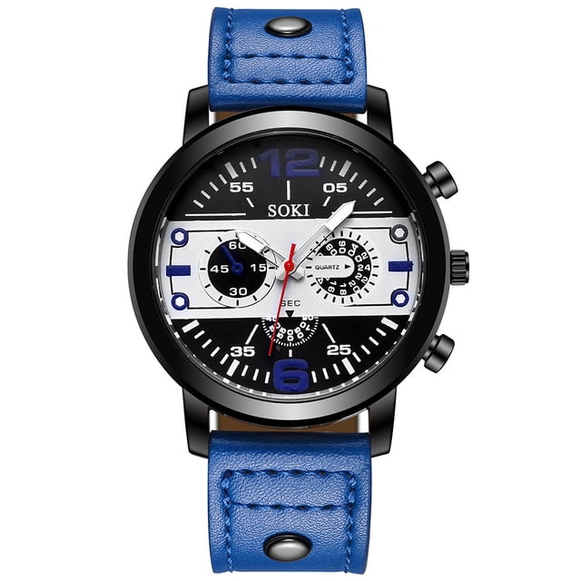 Reloj de cuarzo para hombre, relojes para hombre, moda para parejas, cuero, analógico, cuarzo, pulsera redonda, reloj de negocios para hombre, cuero, analógico