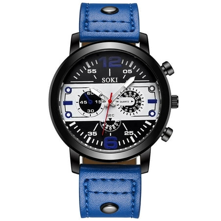 amousa Watch Couple Fashion Leather Band Analog Quartz Round Wrist Business men s watch