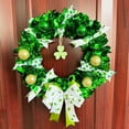 thumbnail image 6 of 16 St Patricks Day Wreath for Front Door Irish Lucky Green Tinsel Shamrock Wall Decoration Spring Artificial Wreath w Balls Bow, 6 of 6