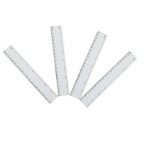Toyvian Measuring Tools Dual Side Measuring Ruler Plastic 4Pcs White