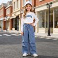 thumbnail image 2 of Girls 2-Piece Outfit Sets Long Sleeve Sweatshirt Shirts And Cargo Jogger Pants Outfits Girls Sets Kaprioy Girls Clothes Fall Winter, 2 of 9