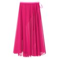 thumbnail image 5 of Kaerm Women Sheer Ballet Wrap Skirts Solid Color Flowy Skirts Lace-up Apron Dance Skirts Hot Pink One Size, 5 of 6