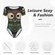 thumbnail image 4 of Fotbe Boho Owl Body de Mujer con Cuello Redondo y Mangas Cortas, Sin Mangas Ajustado, Suave, Cómodo y Básico-Small, 4 of 7