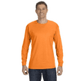 thumbnail image 3 of Gildan Men's Heavy Cotton Hi Vis Long Sleeve T-Shirt, Crew Neck Workwear Tee, Safety Orange, S, 3 of 6