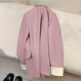 thumbnail image 3 of WTOBBY Women's Tailored Blazer Jacket Notch Lapel Slim Fit Formal Cardigan Style Long Sleeve Single Breasted Office Coat with Front Pockets ,Pink L, 3 of 3