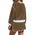 thumbnail image 7 of Womens Sweatsuits 2 Piece Set Crewneck Sweatshirts High Waisted Skort Skirts Tennis Running Tracksuits Shorts Sets, 7 of 7