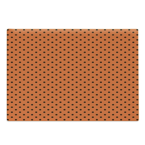 Orange Cutting Board, Vintage Retro Design Little Black Polka Dots with Orange Backdrop Classical Tile, Decorative Tempered Glass Cutting and Serving Board, Large Size, Orange Black, by Ambesonne