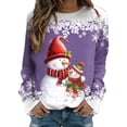thumbnail image 1 of EHQJNJ Chandails en Molleton Graphiques à Col Rond pour Femmes, Pull Court Imprimé Joyeux Noël, Col Rond, Manches Longues, Décontracté, Ample, 1 of 4