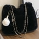 thumbnail image 5 of Bolso cruzado mullido para mujer, bolso de felpa de piel sintética, bolso de viaje de moda para mujer, 5 of 8