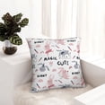 thumbnail image 6 of Pofeuu Cute Magic Bunny Print Double-sided plush pillowcase Square Throw Pillow Covers Pillows Cover for Living Room Bedroom Sofa Couch Cushion Cover（No pillow core）-12"x12", 6 of 7