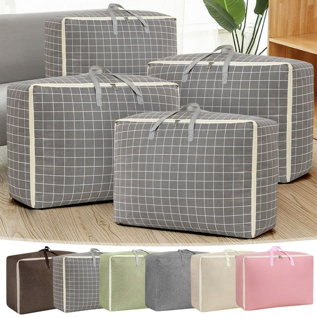 Xihbxyly Bolsa de Almacenamiento para Colchas, Organizador de Gran Capacidad, Diseño de Doble Cremallera, Asa de Transporte Reforzada, Fácil de Transportar, Ideal para Guardar En El Armario, Mudanzas