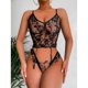 thumbnail image 5 of Conjunto De Ropa De Dormir De Encaje, 2 Piezas Ropa Interior De Mujer Elástica, Cómoda, Suave Y Ligera Para Luna De Miel ANGGREK F negro, 5 of 6