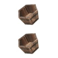 thumbnail image 1 of Almencla 2Pcs Planter Pots Wooden Whiskey Barrel Planter Hexagonal Flower Pots, 1 of 5