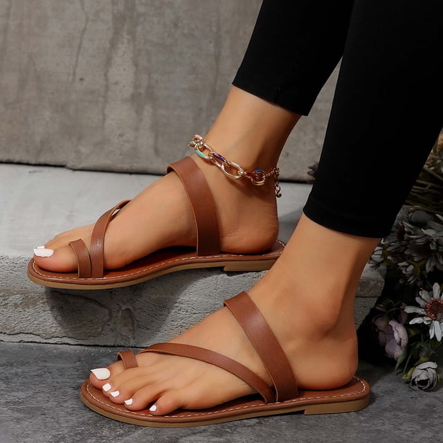 Dvkptbk Pantoufles pour Femmes Pantoufles d'Été pour Femmes Mode Décontractée Pantoufles de Couleur Unie Sandales de Plage Rétro Confortables Sandales Chaussures pour Femmes
