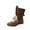 Coffee, variant on Coffee Women'S Height Increasing Flat Sole Boxing Boots Vintage Nubuck Leather Look Casual Ankle Boots For Western Style Outfits