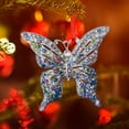thumbnail image 3 of yulier Butterfly Christmas Ornaments, Christmas Tree Decorations, Acrylic Rhinestone Butterfly Decorative Hanging Ornaments, Christmas Gifts for Granddaughter Girls Sister Women, 3 of 3