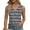 Gray, variant on Ayolanni V-Neck Shirts for Women Trendy Army Green Striped Tank Tops Plus Size Ladies Blouses on XL