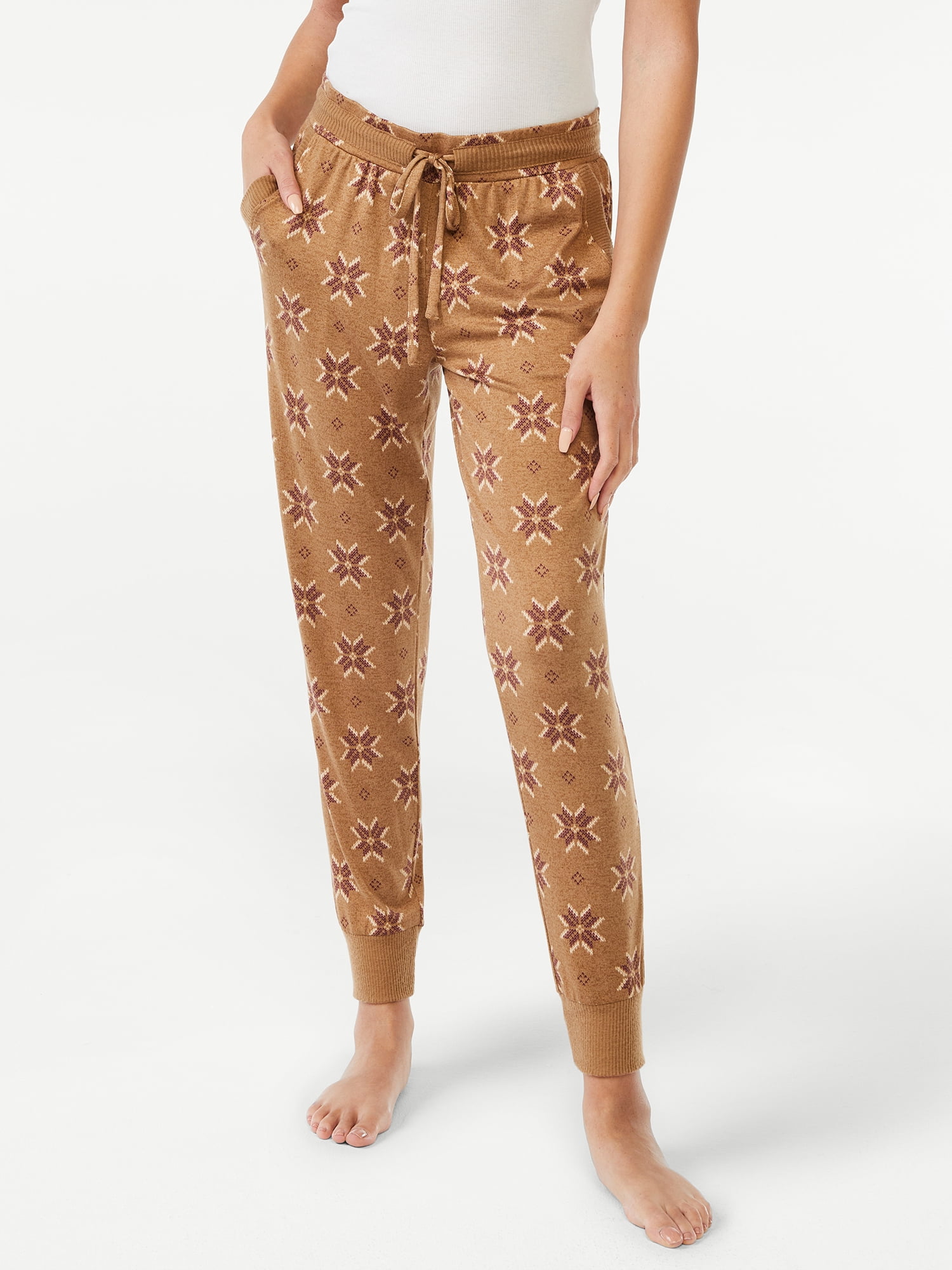 Joyspun Women's Hacci Knit Sleep Joggers, Sizes up to 3X