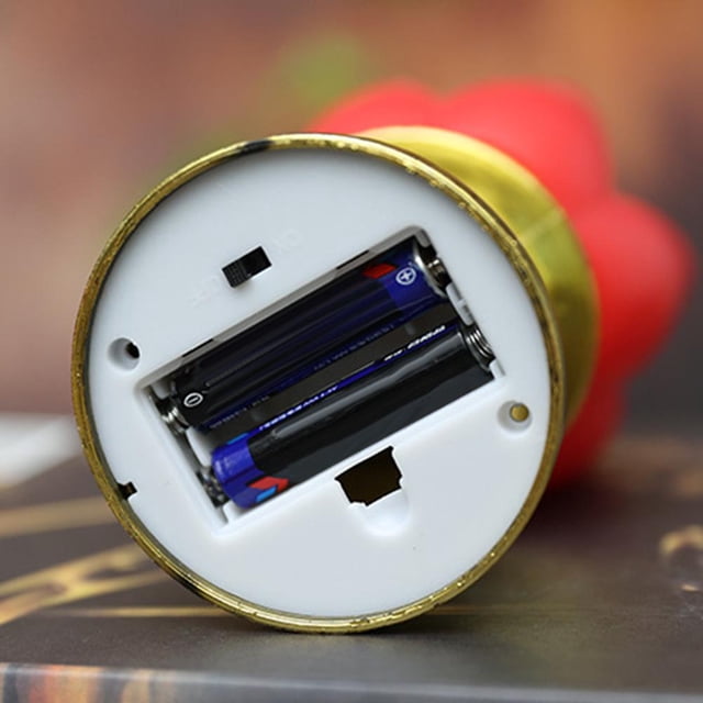 Lámpara de ambiente de vela LED con forma de loto oscilante para decoración del hogar (rojo)