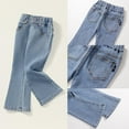 thumbnail image 7 of Girls Jeans Size 8 Casual Toddler Denim Pants Flare Jeans Bell Bottom Slimming Elastic Waist Fall Spring Trousers, Light Blue, 4 Years, 7 of 7