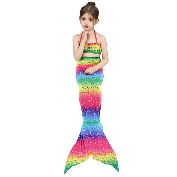 FhsagQ Swimsuit Sets for Girls Toddler Kids Girls Sling Bikini Print Top Shorts Sets Swimwear Swimsuit Summer Beach Outfit Three Pieces Bathing Suits Girls Swimsuits 10-12 Years Old Bronze 6-7 Years