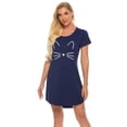 thumbnail image 2 of FEREMO Women's Cotton Sleepwear Cartoon Printed Night Dress Short Sleeve Lounge Wear Sleepshirt, 2 of 5