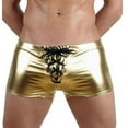 thumbnail image 2 of Wyobmus Men's Faux Leather Briefs Slim Fit Shiny Underwear Shorts Steel Pipe Leather Underpants Yellow, 2 of 4