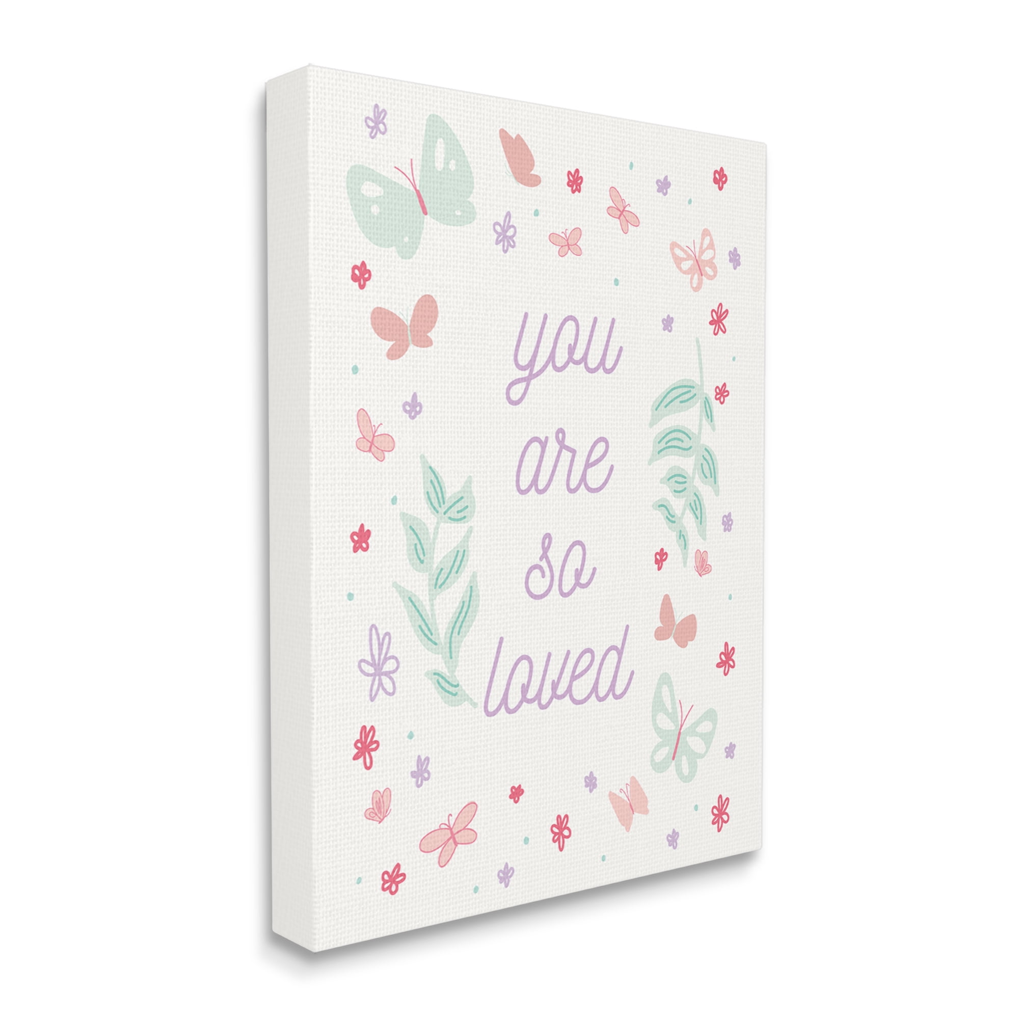 Stupell Industries Floral You Are So Loved Botanical & Floral Painting Gallery Wrapped Canvas Print Wall Art, 30 x 40