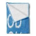 thumbnail image 2 of Going Away Party Soft Flannel Fleece Throw Blanket, Luck Message on Sky with White Clouds Wishful Thinking Art Print, Cozy Plush for Indoor and Outdoor Use, 60" x 80", Sky Blue White, by Ambesonne, 2 of 5