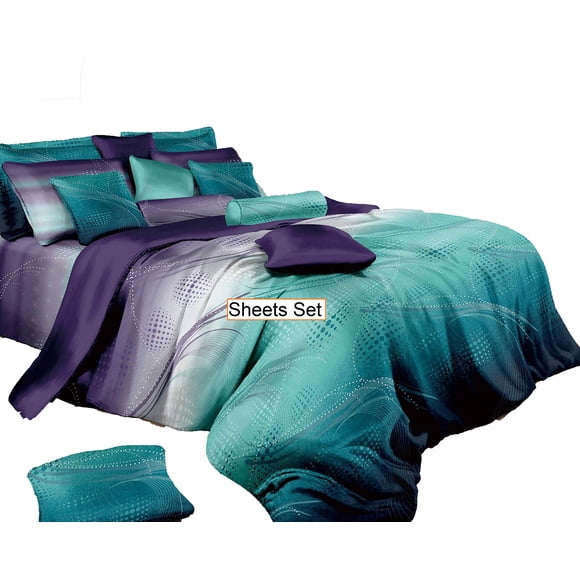 Swanson Beddings Ensemble de Draps Twilight-P : Drap-Housse, Drap Plat et Deux Taies d'Oreiller Assorties (Grand Lit)