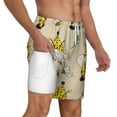 thumbnail image 3 of Goofa Gnomes Bees And Sunflowers Printed Men's Swim Trunks Board Shorts Quick Dry Mens Swimming Trunks with Compression Liner,Breathable Fit Hawaii Beach Shorts-Large, 3 of 9