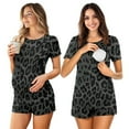 thumbnail image 3 of Xixirimido Leopard Black Cheetah Pattern Womens Maternity Pajamas Nursing Pajamas Set for Breastfeeding Soft Postpartum Loungewear Double Layer Pregnancy Sleepwear, XX-Large, 3 of 7
