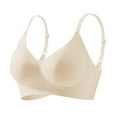 thumbnail image 2 of Amidoa Push-up Bras for Women Beige High Support Wire-Free Solid Bra Lingerie for Women L, 2 of 6