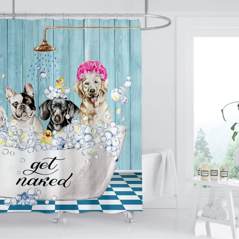  LAKIMCT Cute Maltese Dogs Shower Curtain for Bathroom