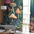 thumbnail image 4 of Mushroom Sheer Curtains 72 Inches Long 2 Panels Set, Window Sheer Curtains for Living Room/Bedroom, Dream Forest Botanical Floral Plant Light Filtering Rod Pocket Curtain 52'' x 72'' x 2, 4 of 7
